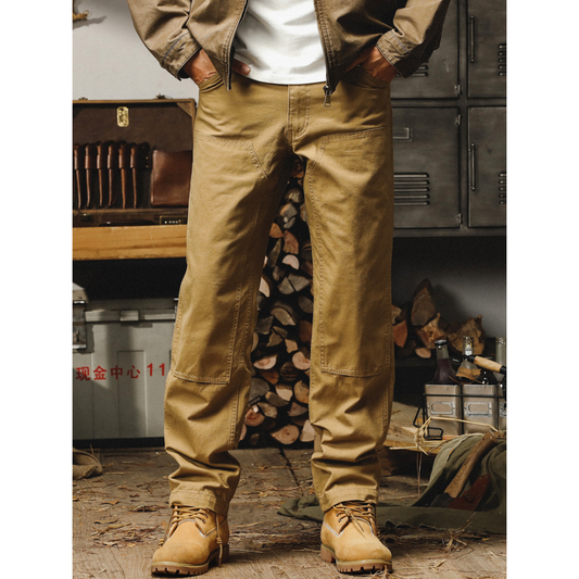 工裝著衣WorkerWear24年款/美式重磅復古cleanfit做舊伐木褲(3色)