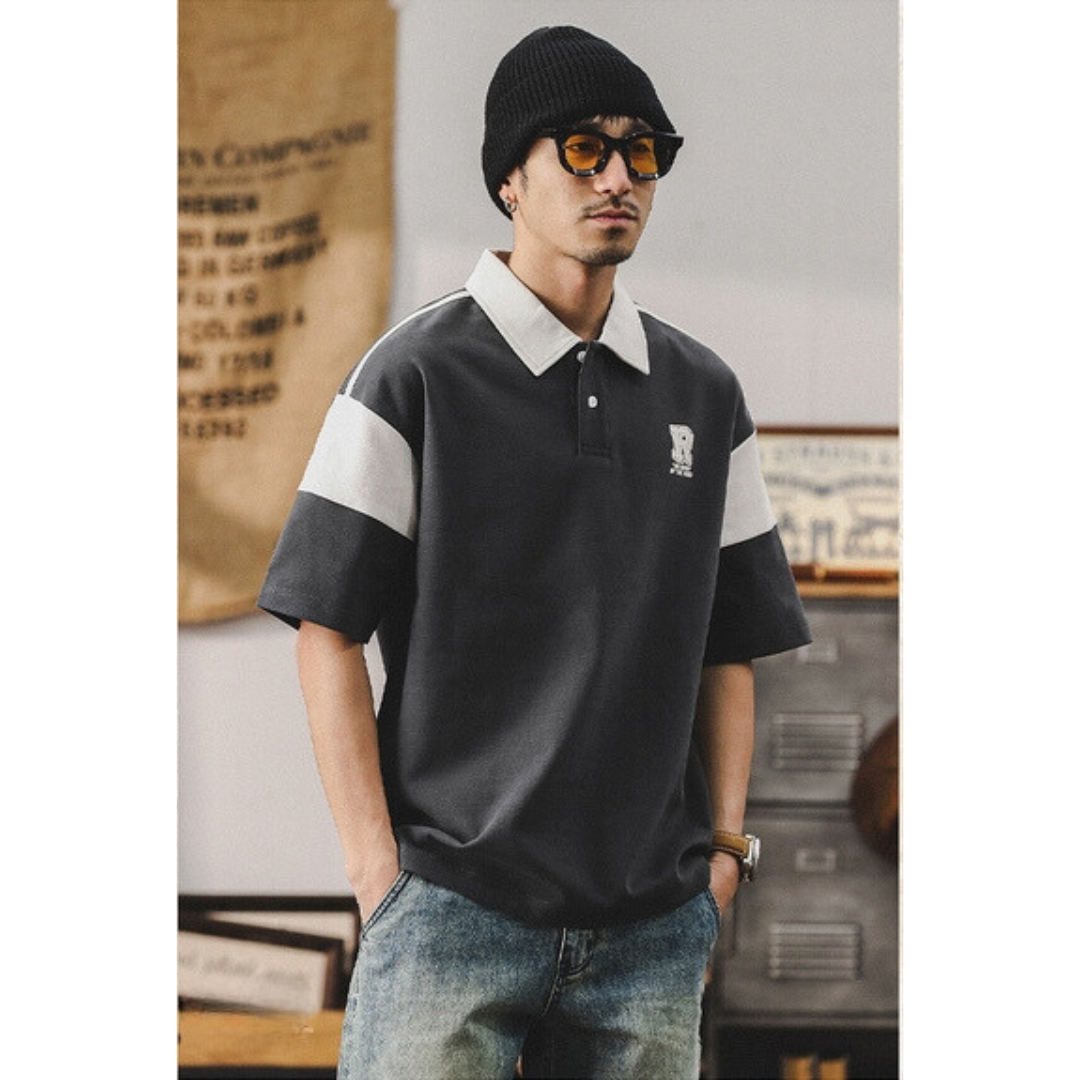 工裝著衣WorkerWear24年款/280g重磅雙面棉撞色拼接Polo衫