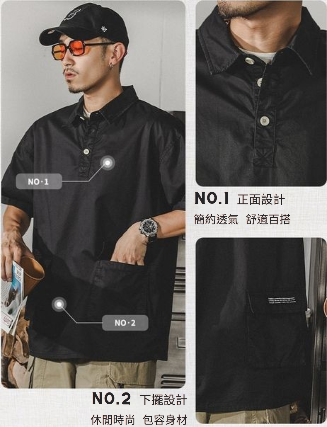 工裝著衣WorkerWear23年款/美式重磅復古工裝重磅Polo衫