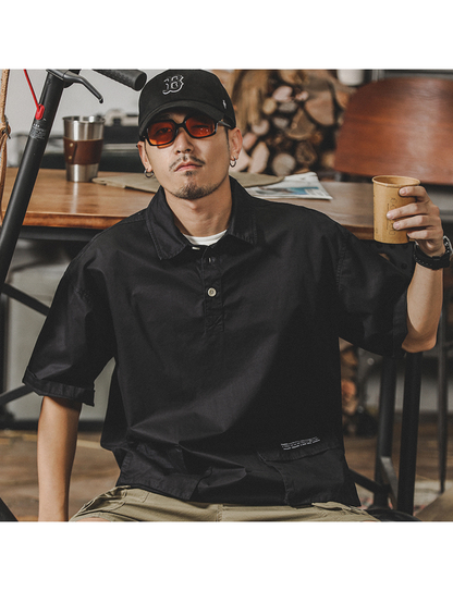 工裝著衣WorkerWear23年款/美式重磅復古工裝重磅Polo衫