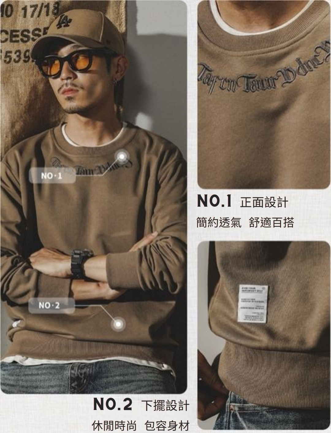 工裝著衣WorkerWear23年款/美式復古320g重磅寬鬆長袖T-Shirt(3色)