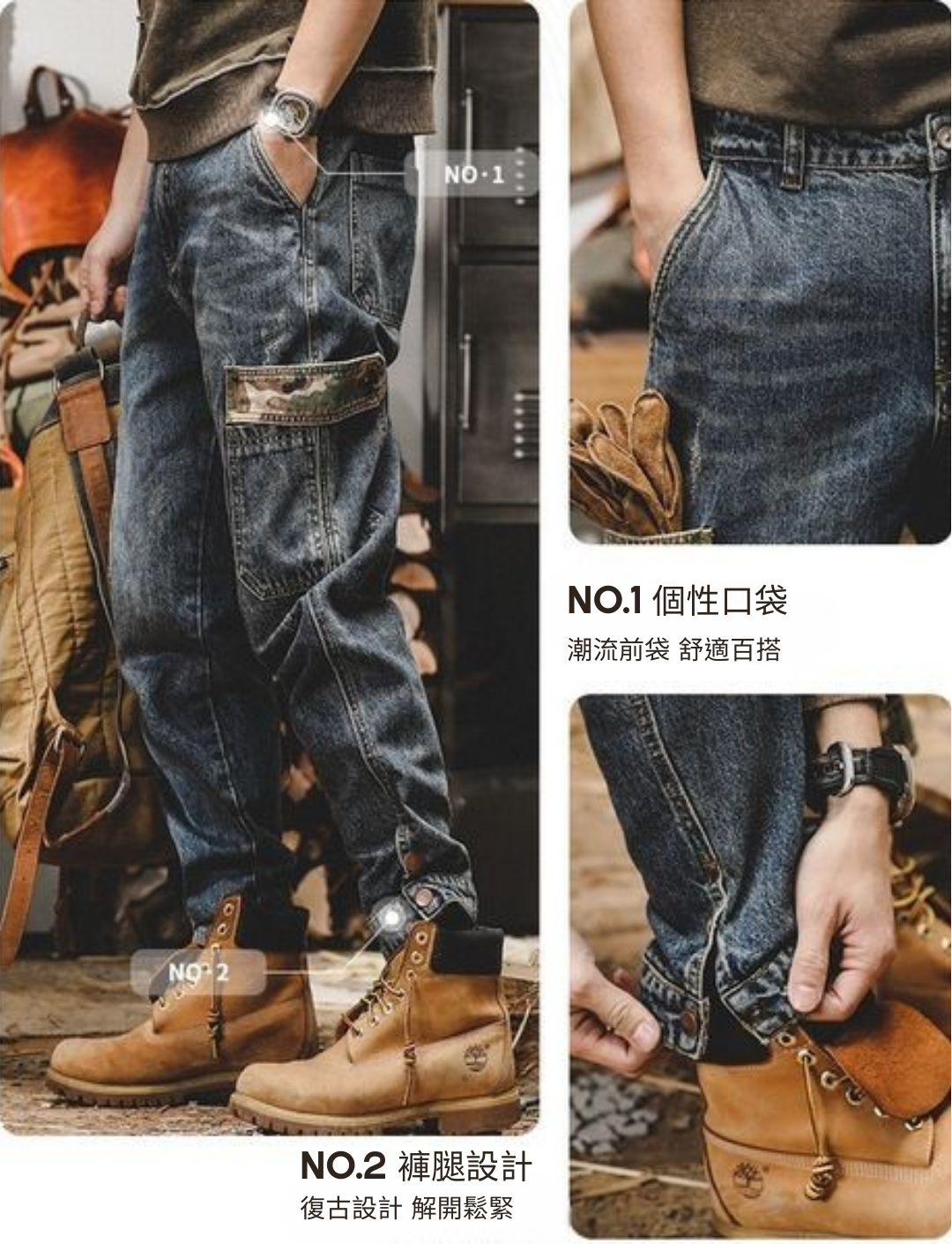 工裝著衣WorkerWear23年款/美式重磅工裝牛仔褲(2色)