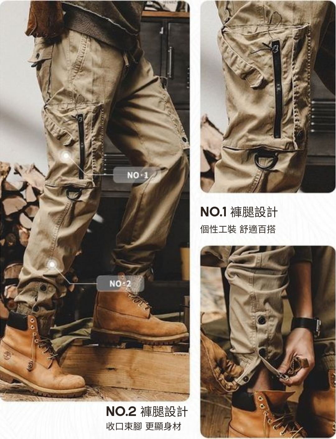 工裝著衣WorkerWear23年款/美式復古春秋季機能山系戰術工裝褲(2色)