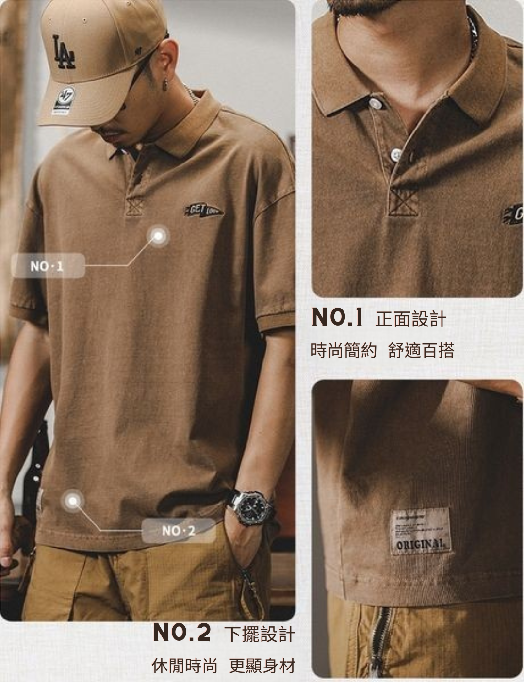 工裝著衣WorkerWear23年款/夏季新款復古寬鬆Polo衫(2色)