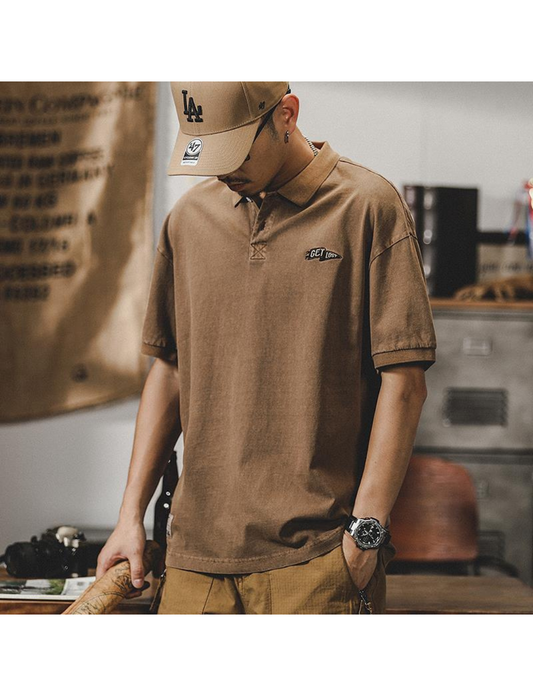 工裝著衣WorkerWear23年款/夏季新款復古寬鬆Polo衫(2色)