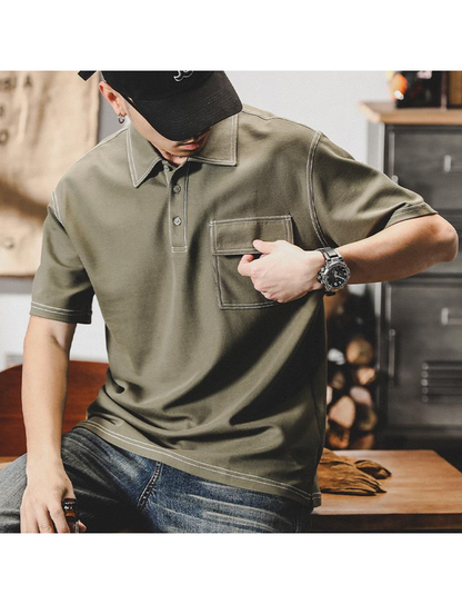 工裝著衣WorkerWear23年款/復古工装衫領polo衫(2色)