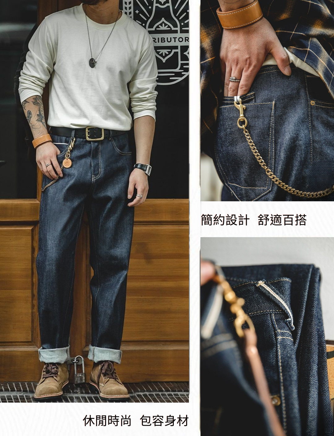 工裝著衣WorkerWear 23年款/復古單寧赤耳直筒牛仔褲工作褲