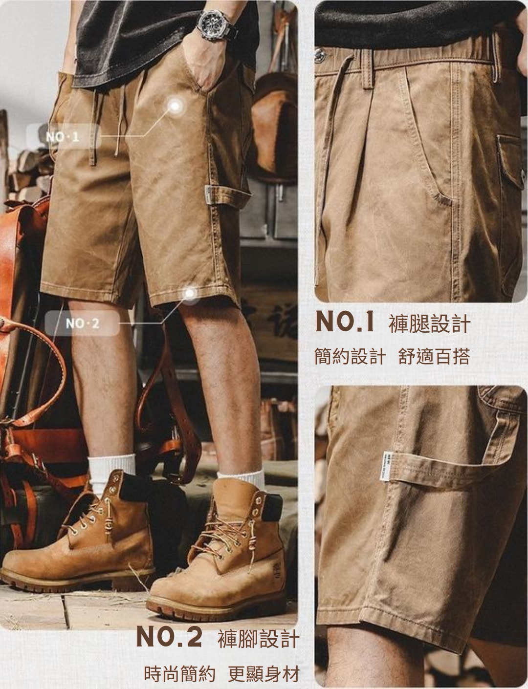 工裝著衣WorkerWear23年款/美式重磅復古工裝寬鬆直筒短褲